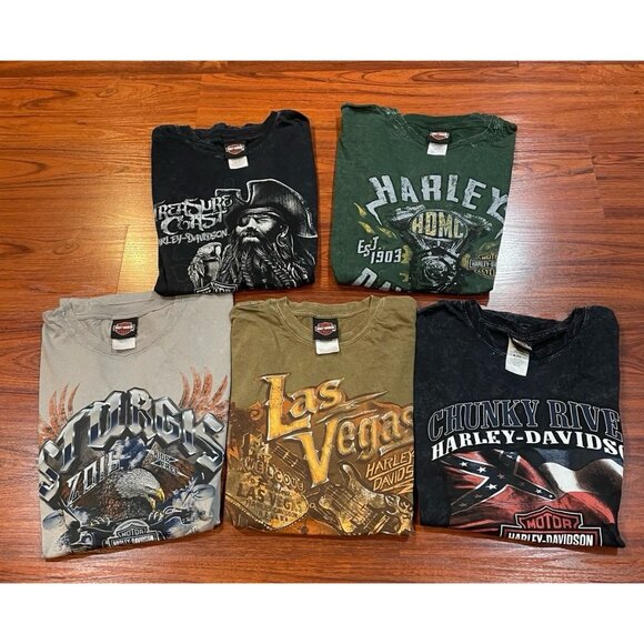 HARLEY DAVIDSON MENS LOT OF 5 SHIRTS SIZES XL - Picture 1 of 8